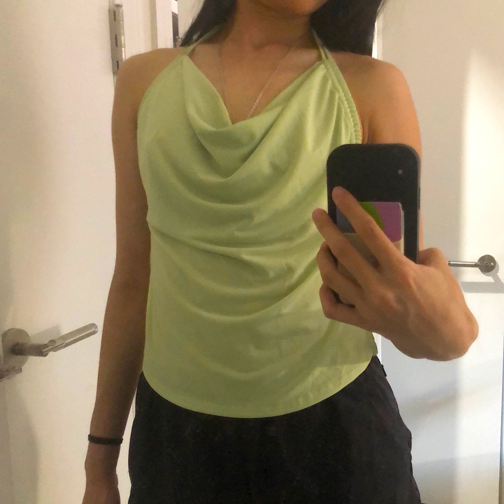 F21 light green halter top
